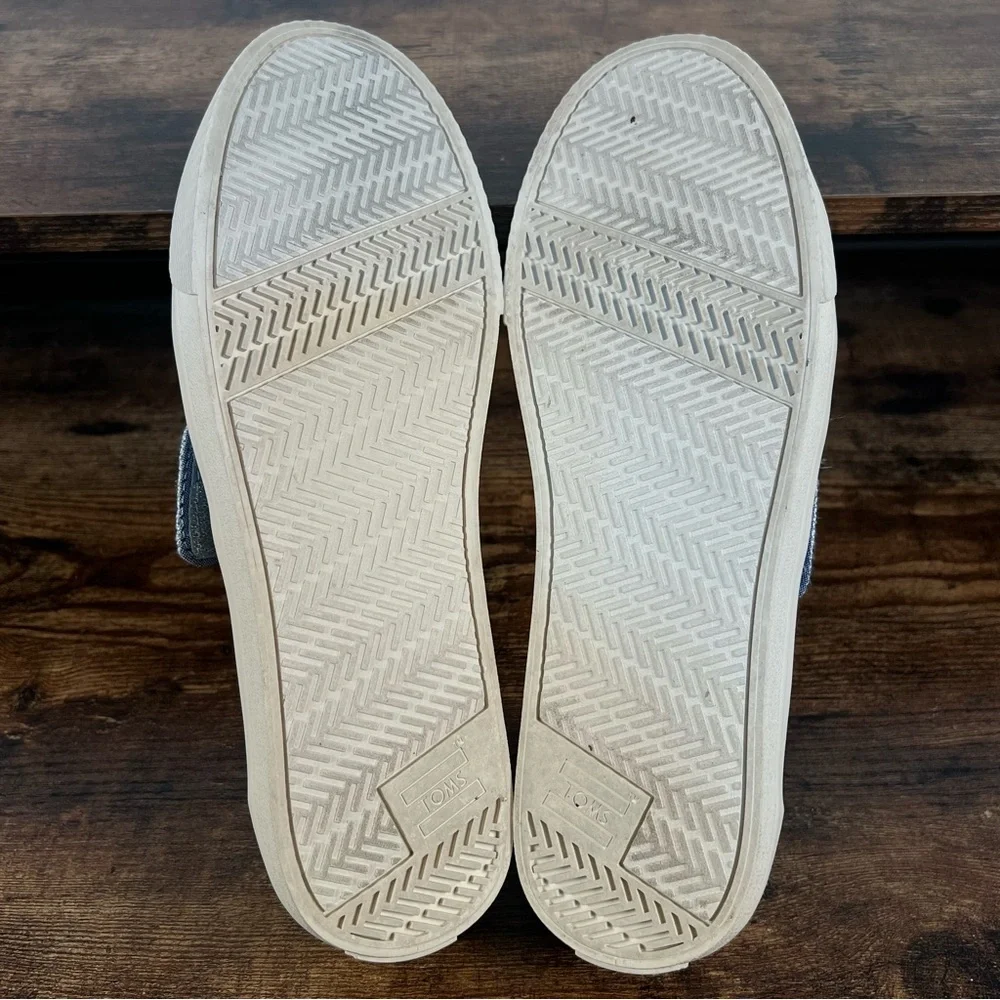 TOMS Altair Shoes Casual Slip On Gray Adjustable Strap Canvas Women's 10